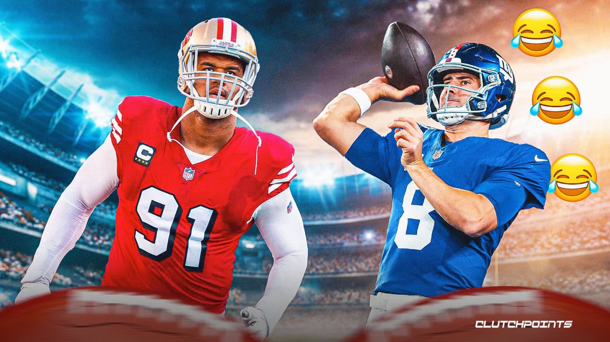 Daniel Jones sack, Daniel Jones, Giants, 49ers, Arik Armstead