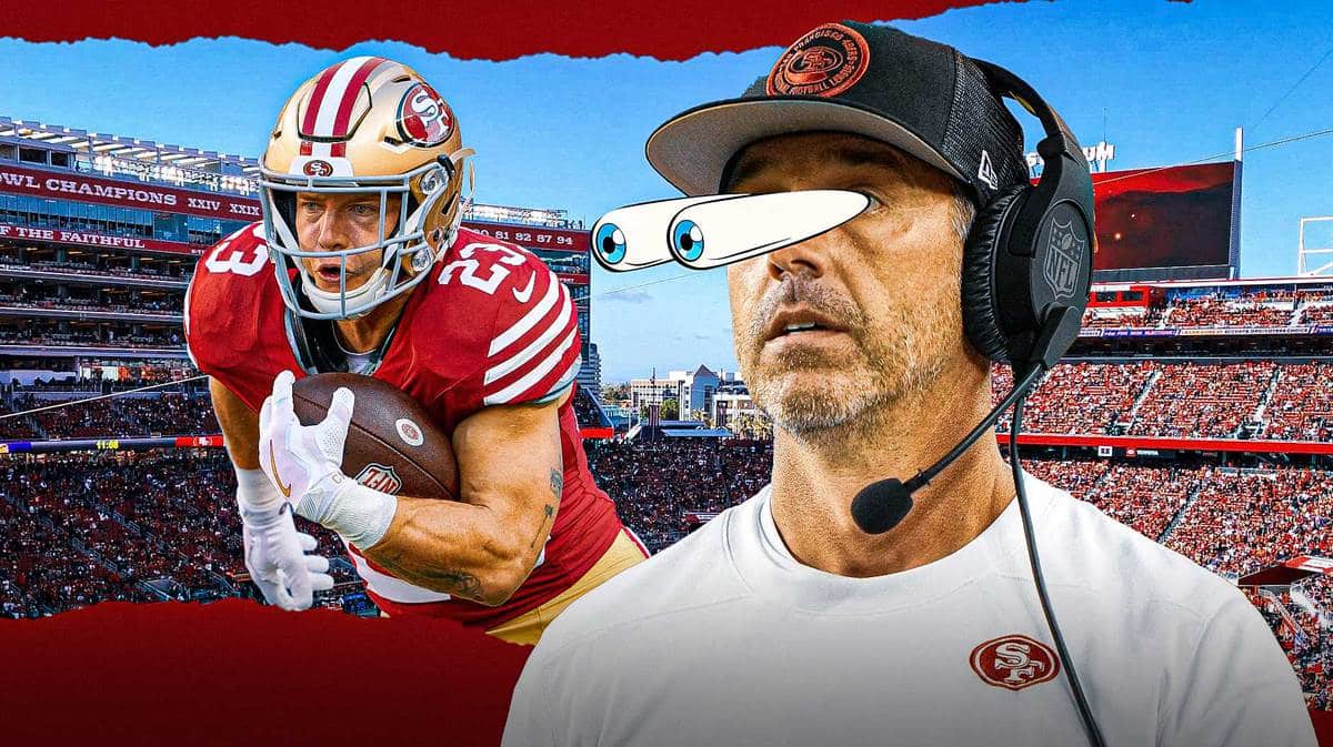 San Francisco 49ers running back Christian McCaffrey and head coach Kyle Shanahan