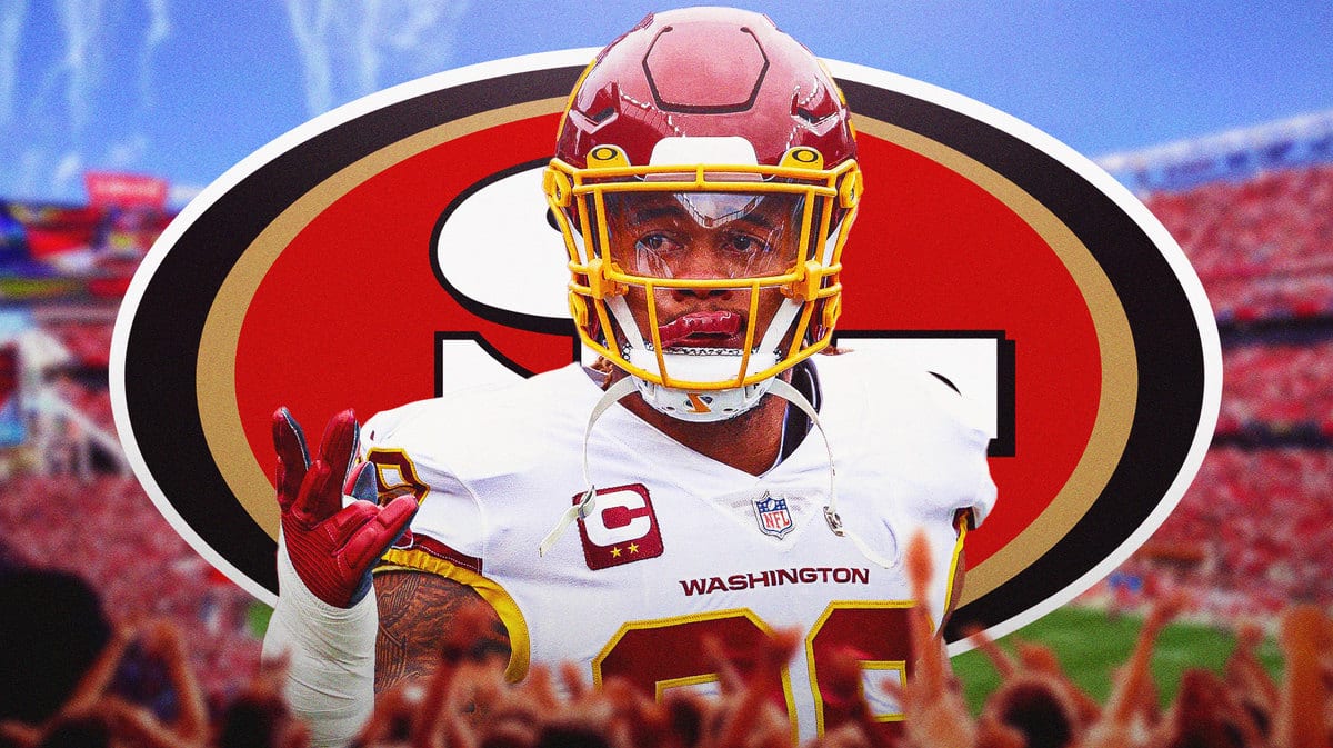 Chase Young with a 49ers logo