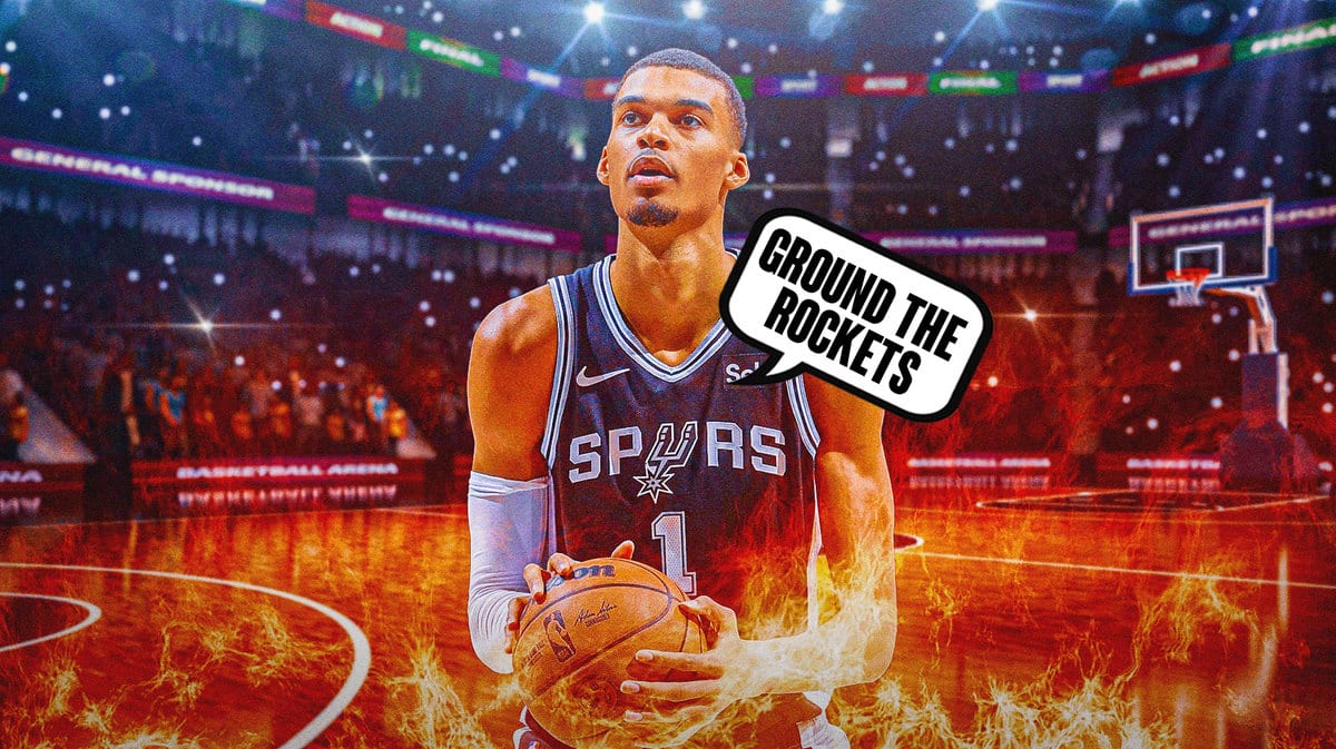 Spurs rookie Victor Wembanyama in flames with Rockets quote bubble