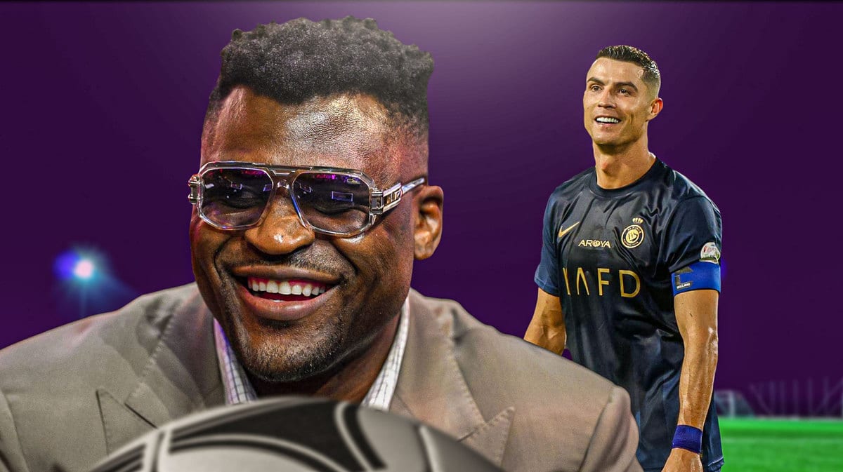 Cristiano Ronaldo and Francis Ngannou smiling