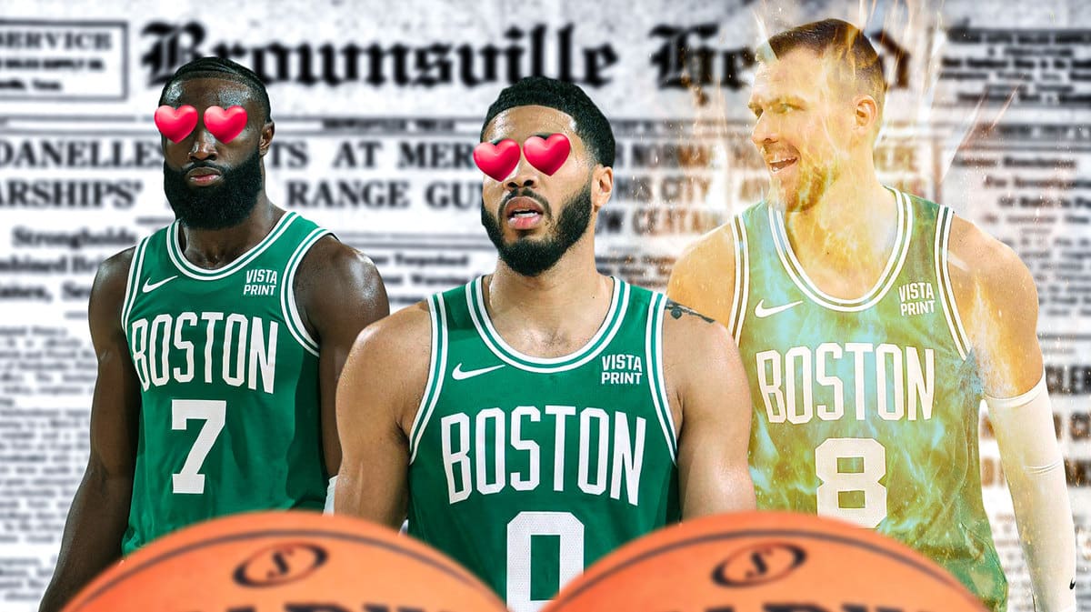 Kristaps Porzingis was on fire in his Celtics debut against the Knicks, which Jayson Tatum and Jaylen Brown obviously loved to see