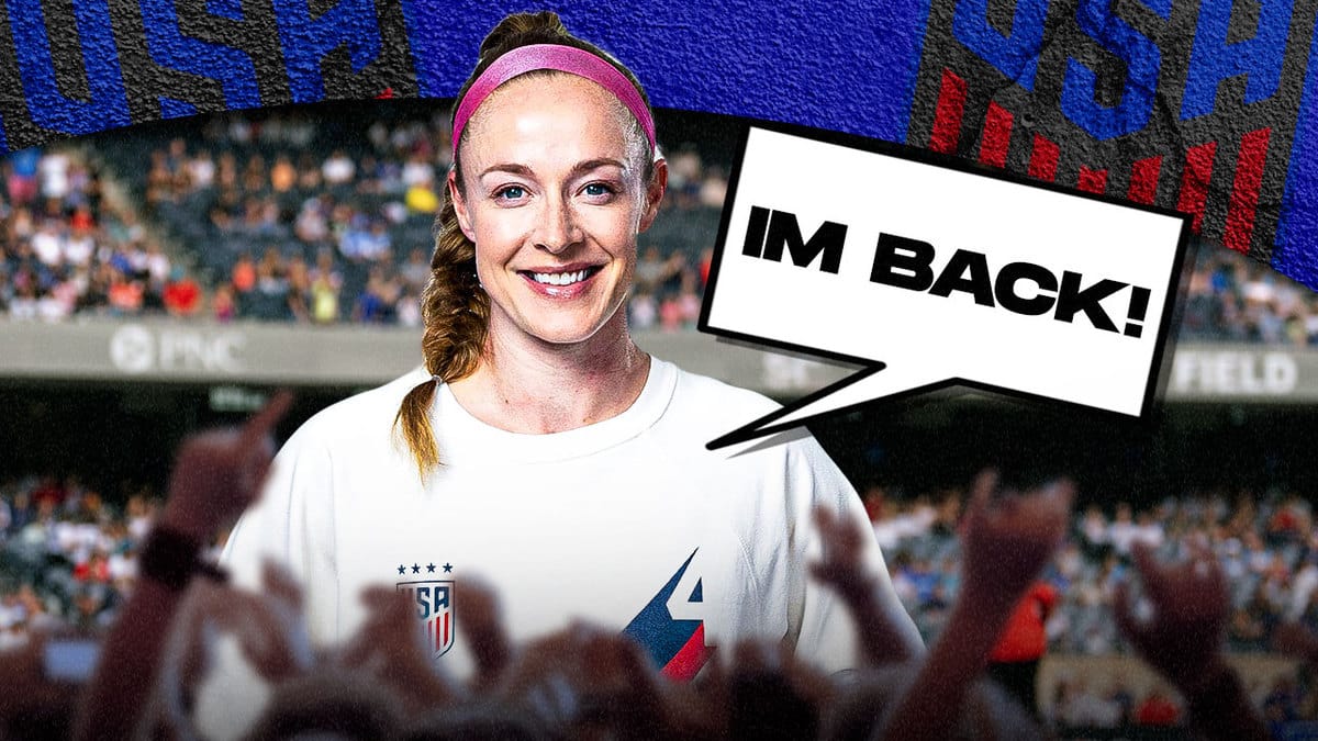 USWNT team captain Becky Sauerbrunn saying "I'm back!"