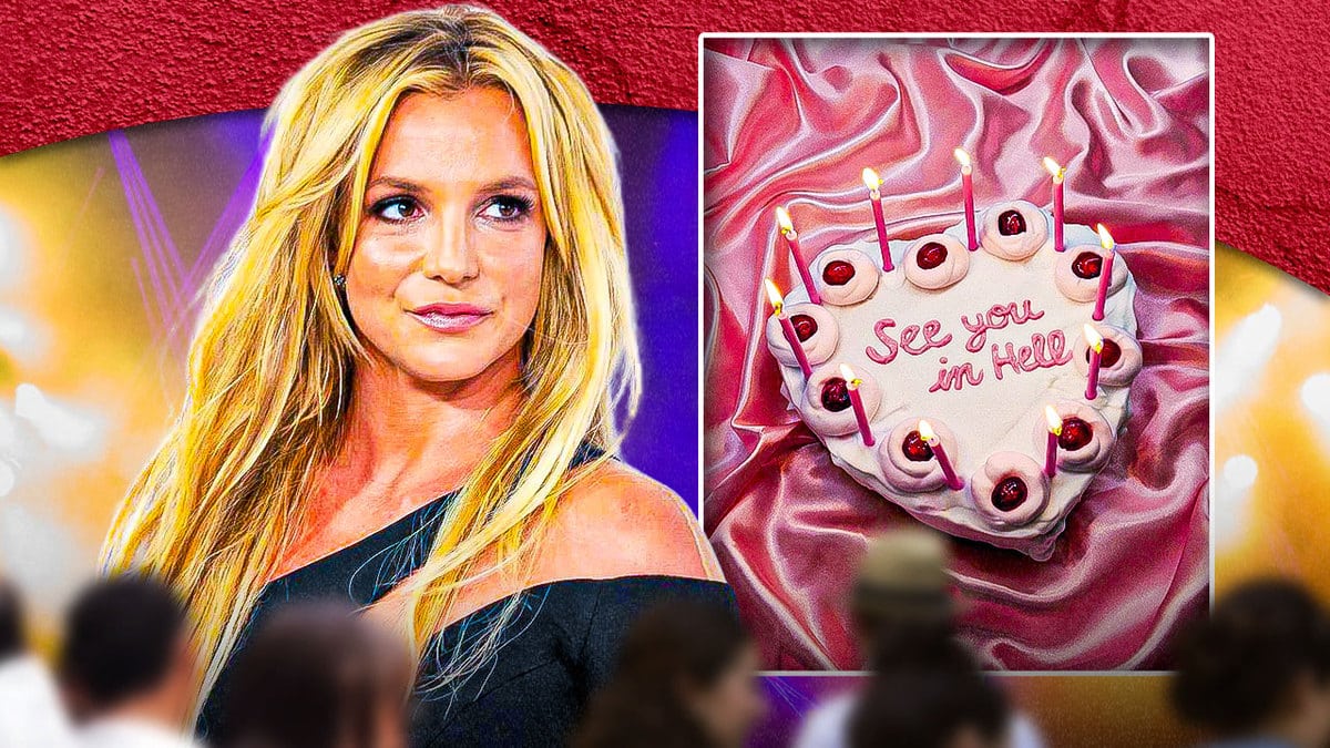 Britney Spears on one side along with her Instagram post
