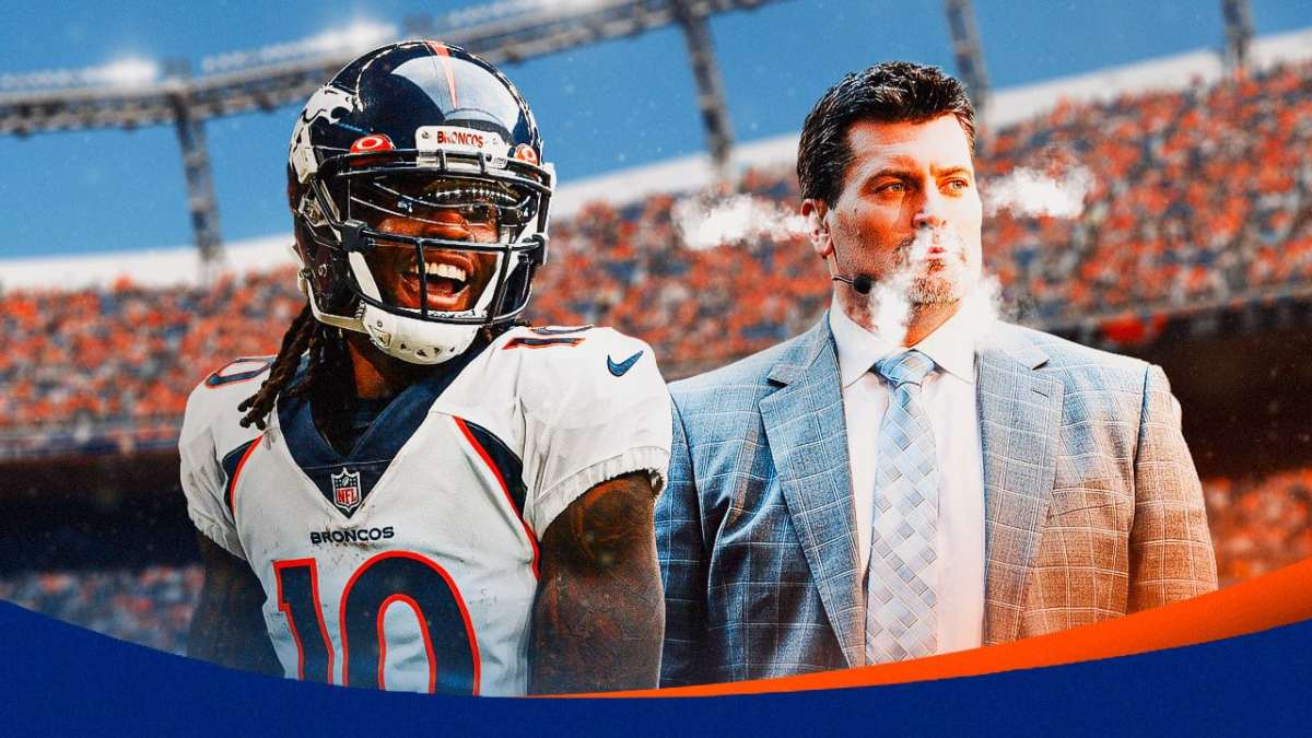 Denver Broncos Mark Schlereth with smoke Jerry Jeudy
