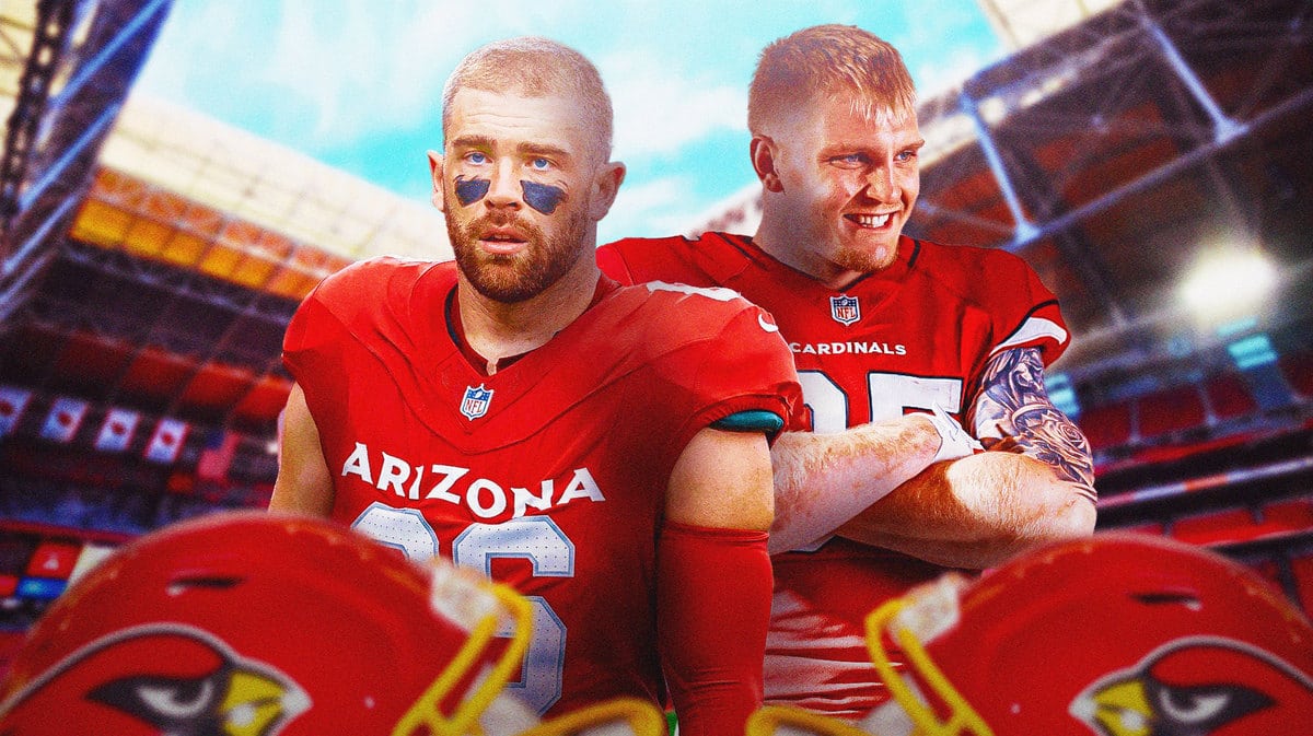 Cardinals Zach Ertz with Trey McBride