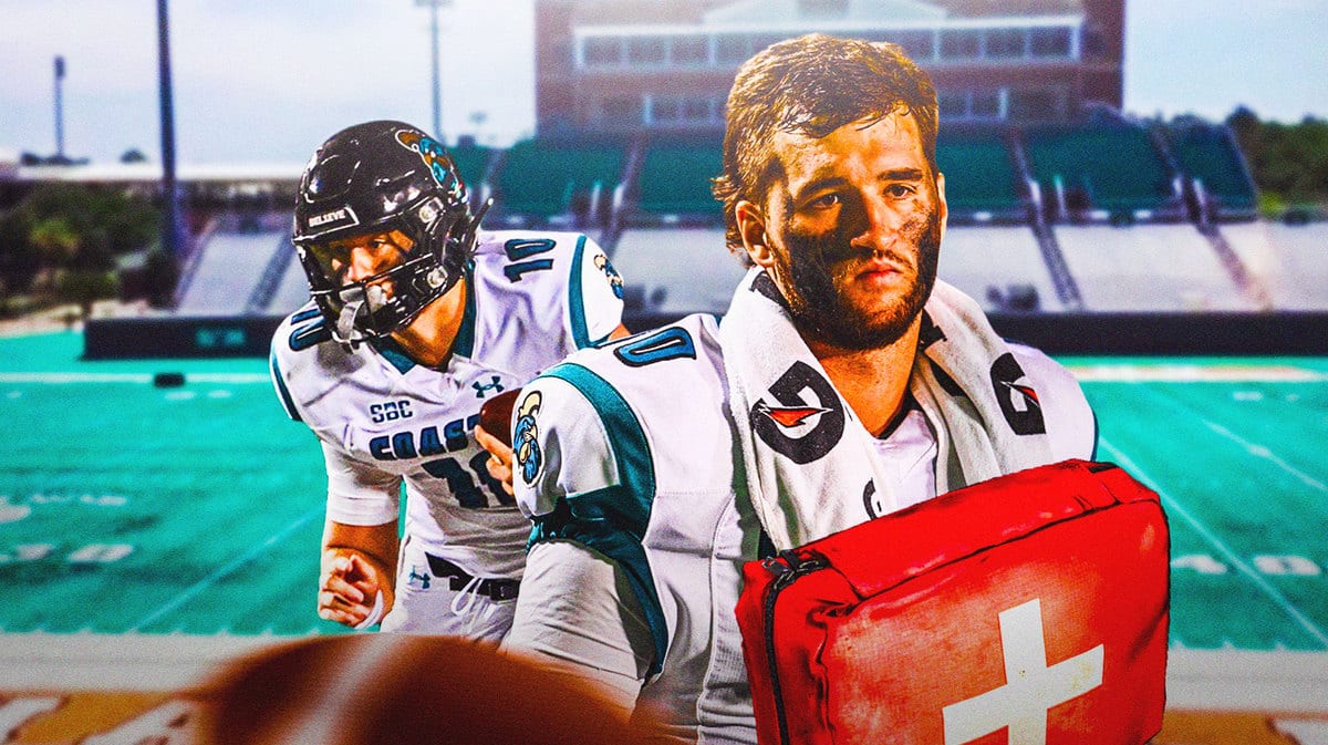 Coastal Carolina football QB Grayson McCall and first aid kit