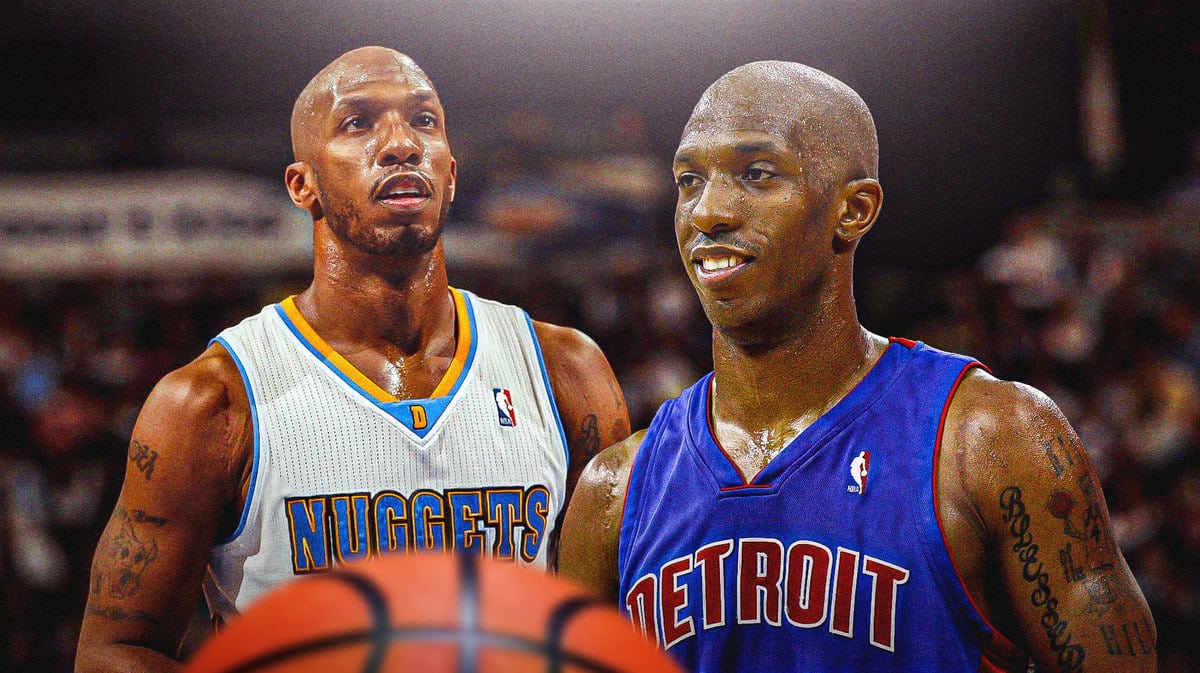 Chauncey Billups playing for the Detroit Pistons and the Denver Nuggets.