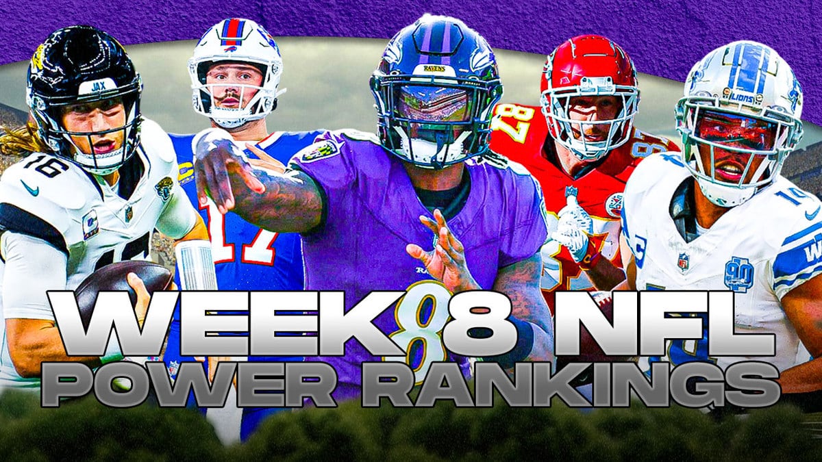 week 8 nfl power rankings, lamar jackson, trevor lawrence, josh allen, travis kelce, amon-ra st. brown