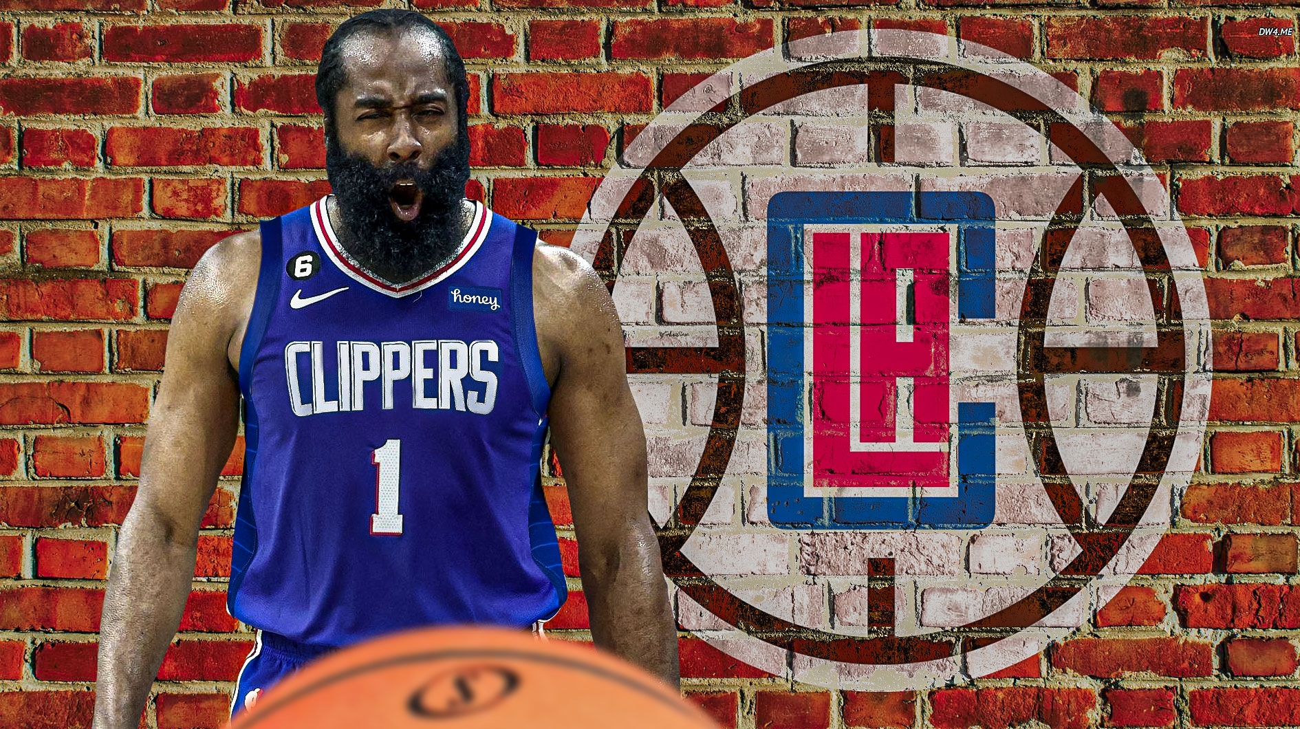 James Harden with a Clippers jersey after getting traded off of the Sixers