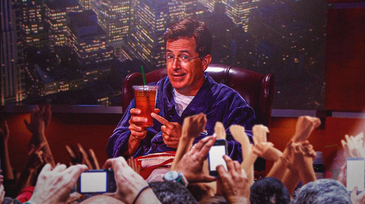 Stephen Colbert, stuck in bed at home after his COVID-19 diagnosis