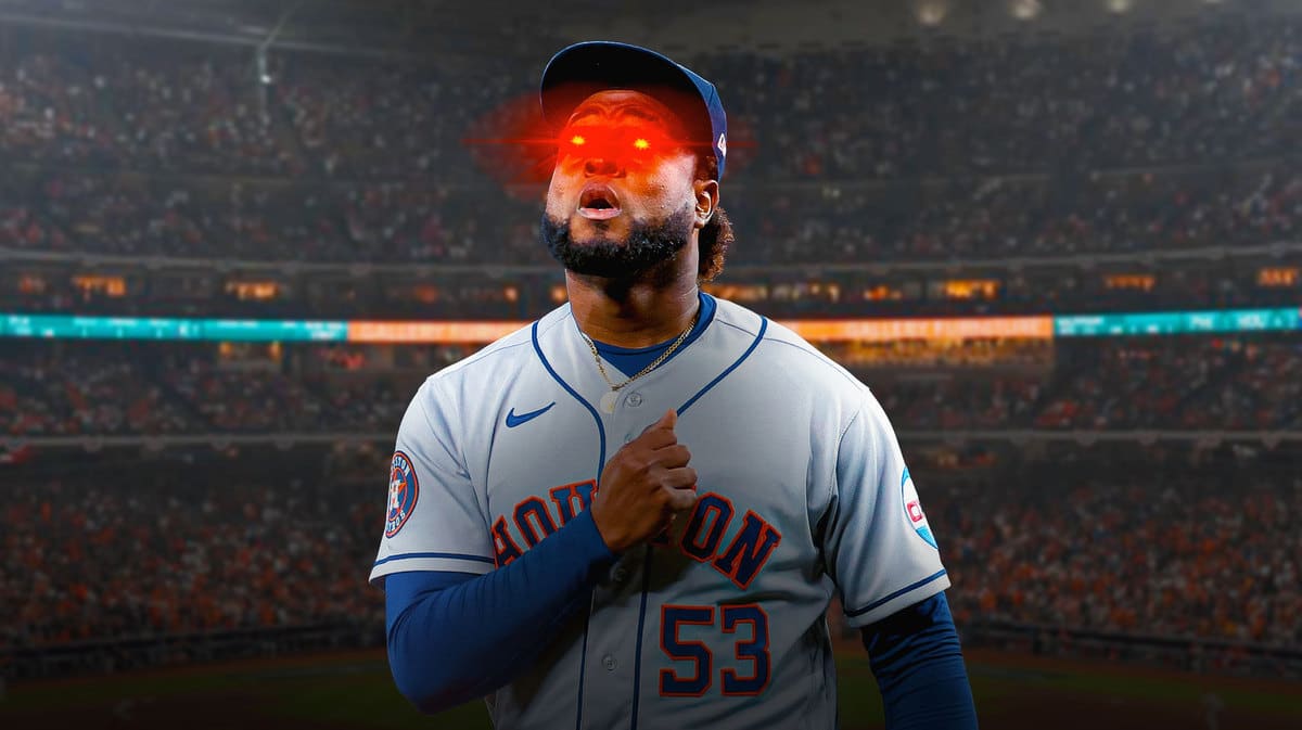 Cristian Javier of Astros with woke eyes