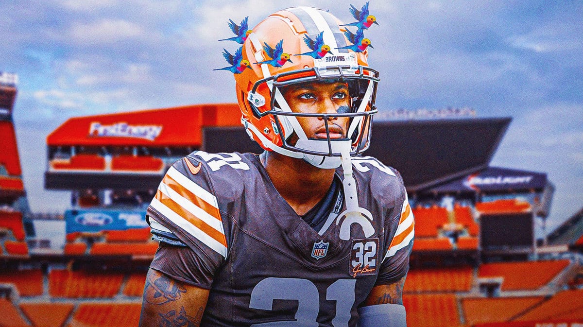 Denzel Ward with birds circling his head