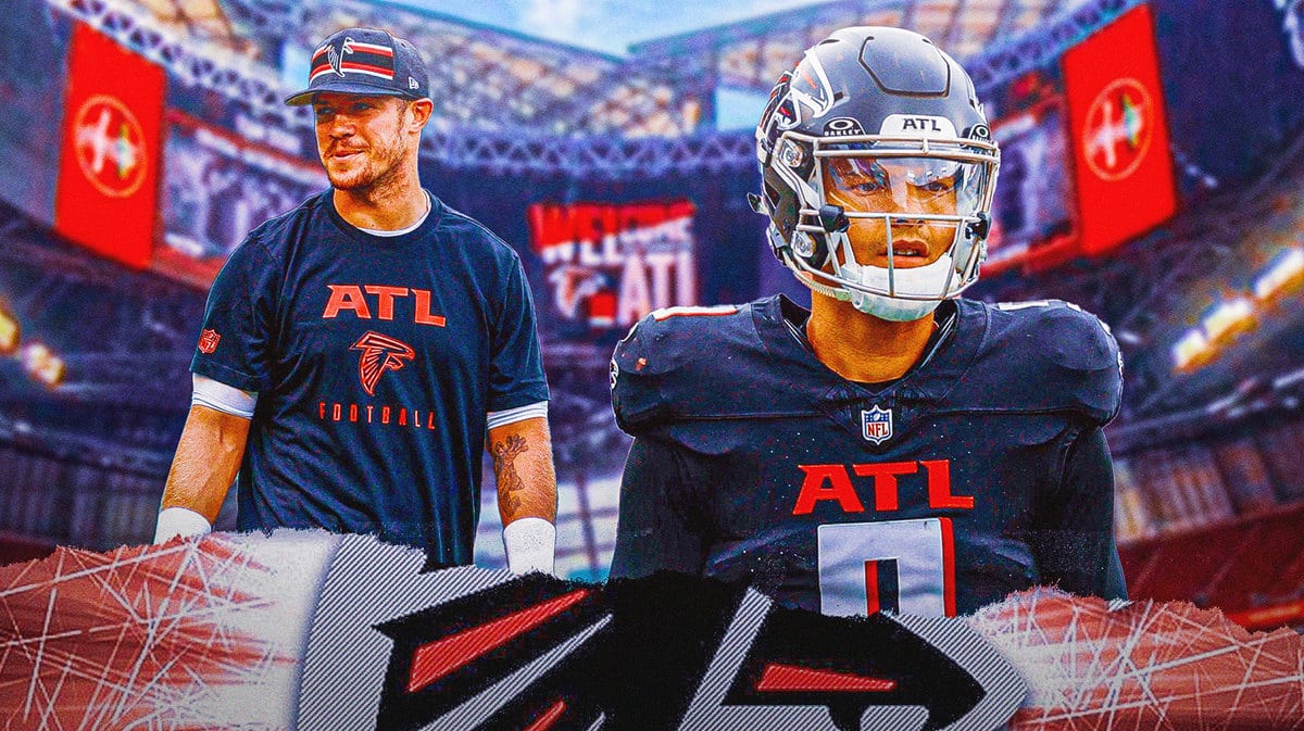 Falcons quarterbacks Taylor Heinicke and Desmond Ridder