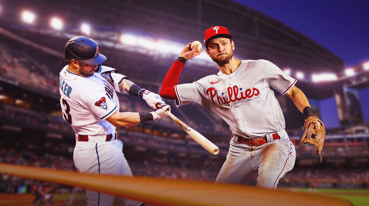 Christian Walker of the Diamonbacks and Trea Turner of the Phillies (both ACTION SHOTS)