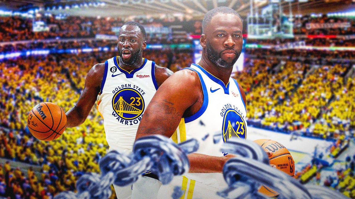 Draymond Green prepares himself for the Warriors game against the Houston Rockets on Sunday, taking pressure of Kevon Looney and Steph Curry.