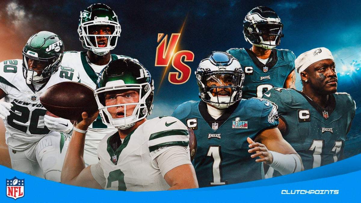 Philadelphia Eagles, New York Jets, Zach Wilson, Breece Hall, Sauce Gardner, Jalen Hurts, A.J. Brown,Jordan Davis