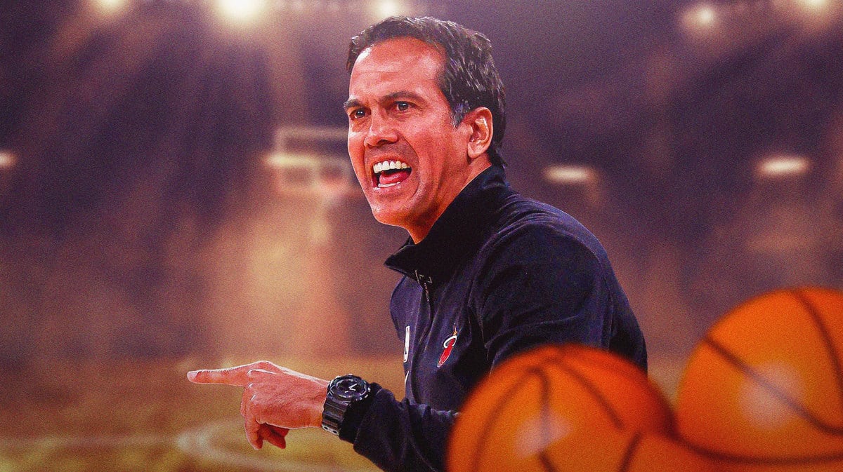 Erik Spoelstra coaching the Miami Heat.
