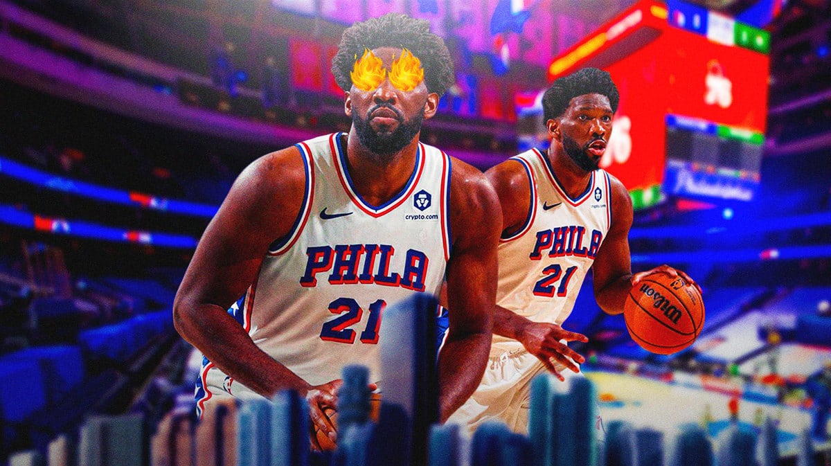 Sixers' Joel Embiid with fire in eyes