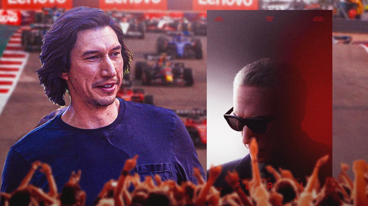 Ferrari star Adam Driver at Grand Prix.