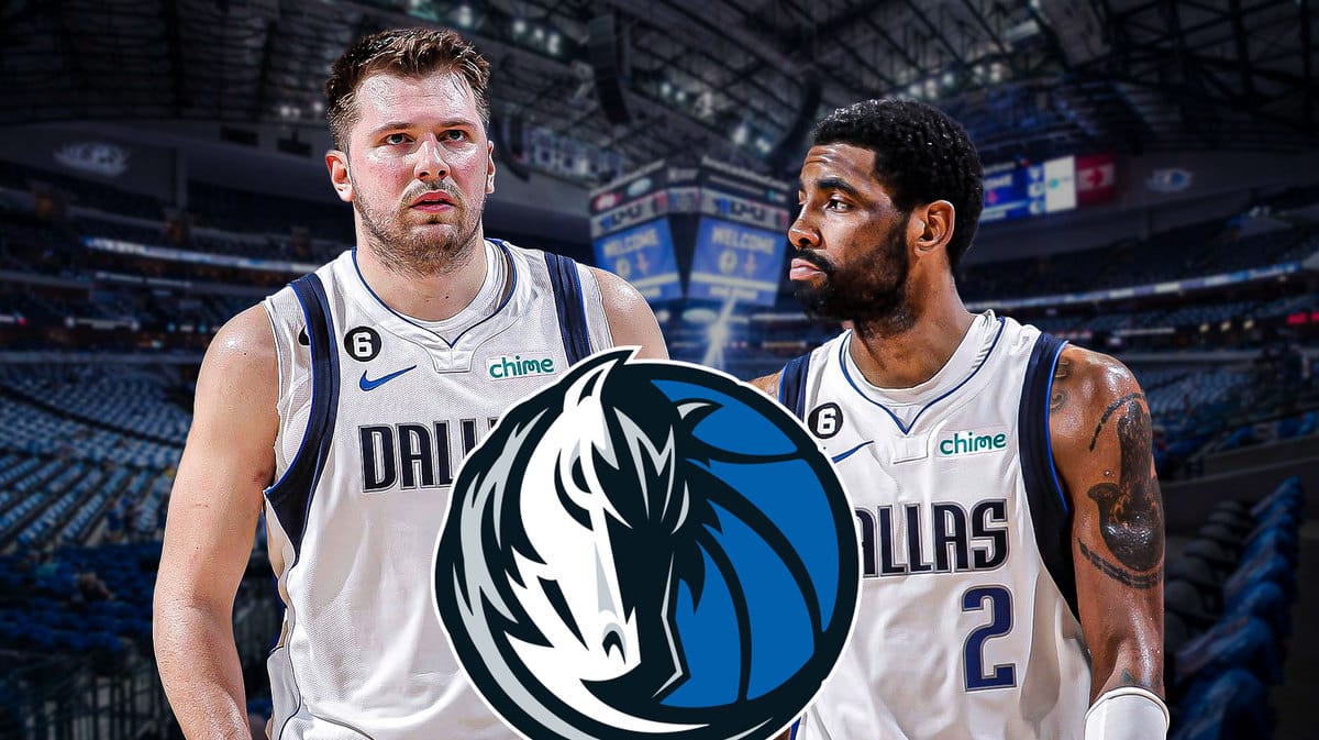 Mavericks players Luka Doncic and Kyrie Irving