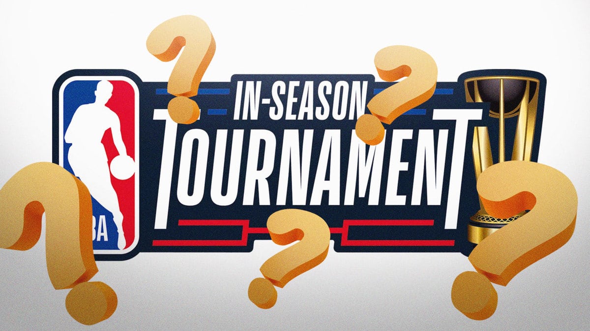 NBA In-Season Tournament logo with question marks