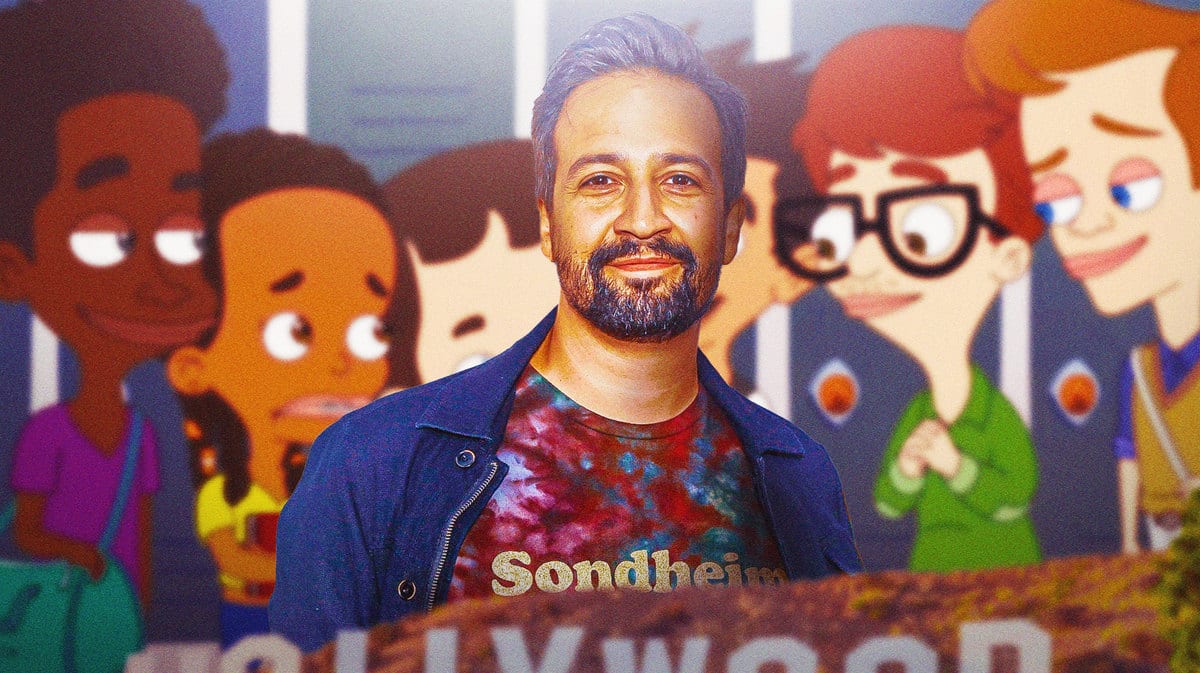 Lin-Manuel Miranda with characters from Big Mouth.