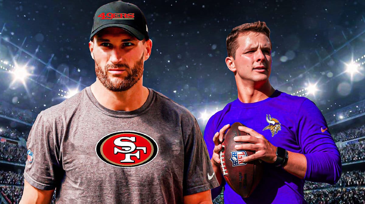 Brock Purdy in Vikings gear, Kirk Cousins in 49ers gear ahead of Monday Night Football showdown.