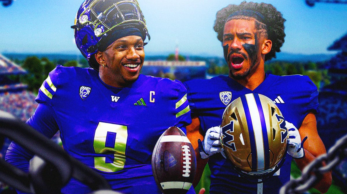 Photo: Jalen McMillian and Michael Penix Jr. together in washington huskies uniforms