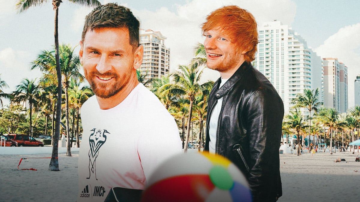 Lionel Messi and family meet up with Ed Sheeran in Miami