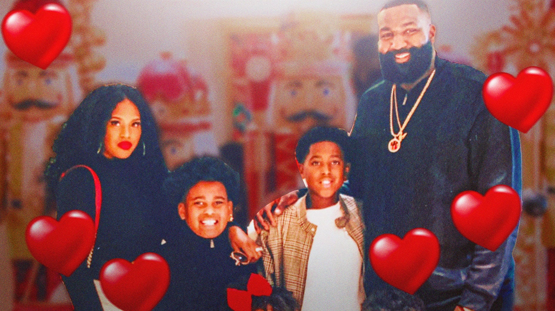 Kendrick Perkins and his wife Vanity Alpough with their two oldest sons.