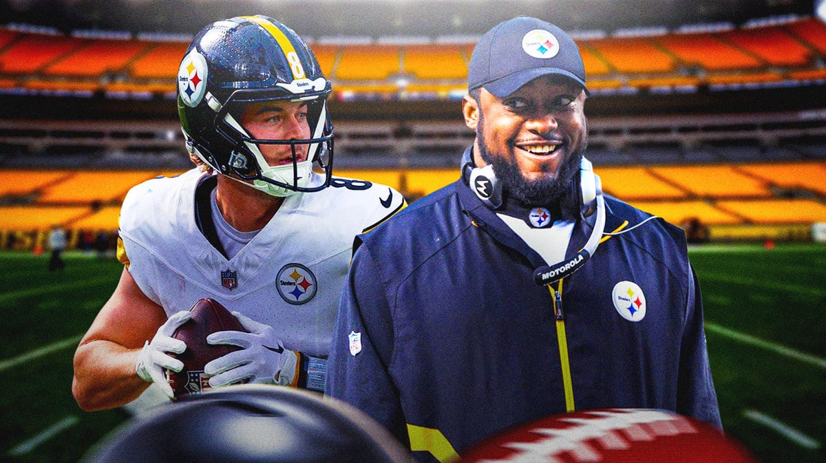 Steelers QB Kenny Pickett looking at HC Mike Tomlin ahead of Week 9 game vs Titans.