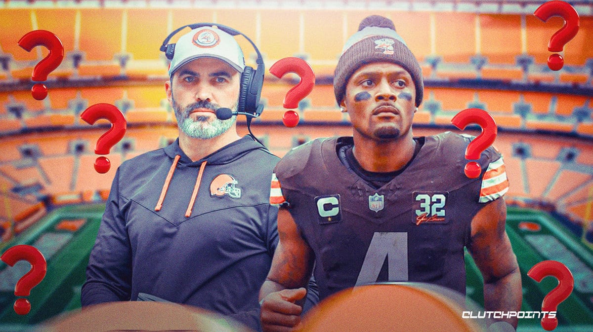Deshaun Watson with head coach Kevin Stefanski