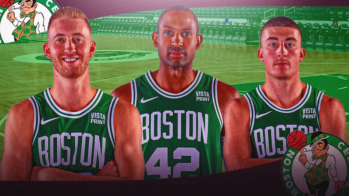 Celtics Al Horford, Payton Pritchard, Sam Hauser