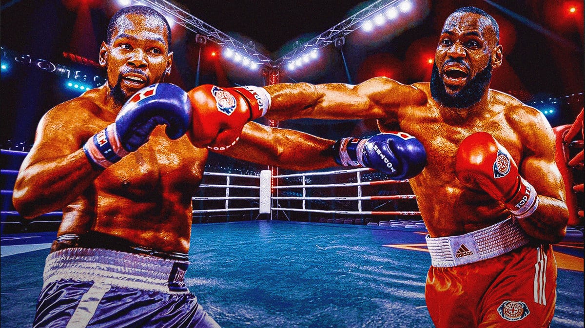 Lakers' LeBron James and Suns' Kevin Durant boxing