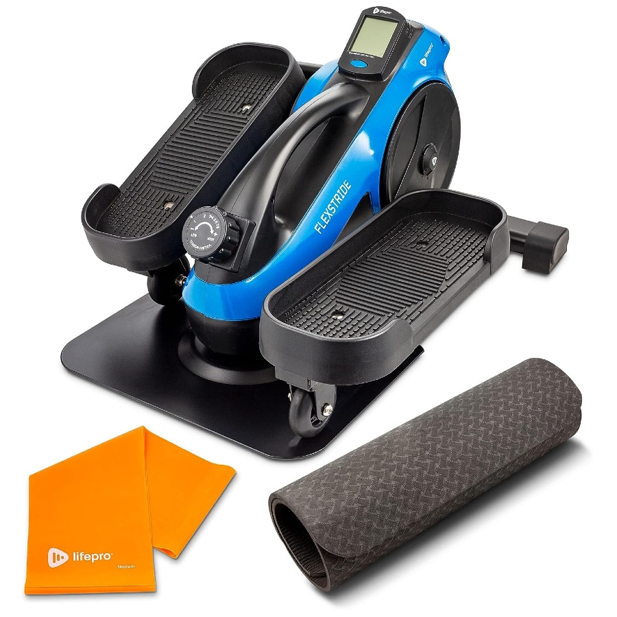 LifePro Under Desk Elliptical bundle on a white background.