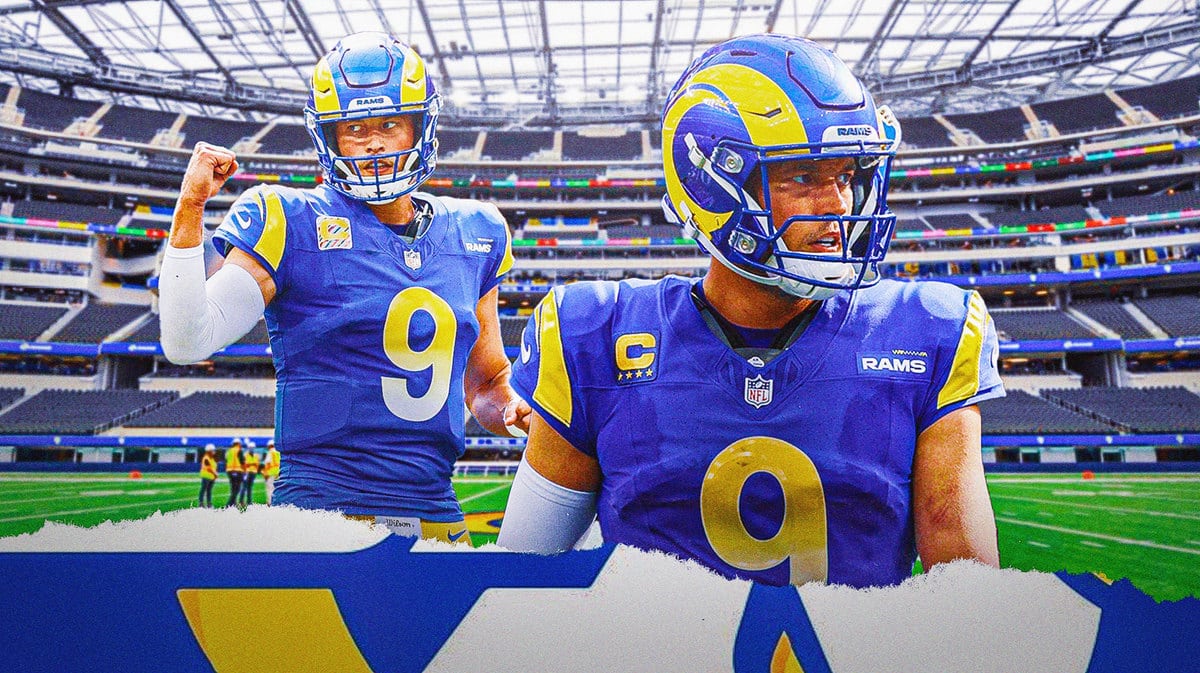 Rams Matthew Stafford with an injured hip in front of SoFi Stadium