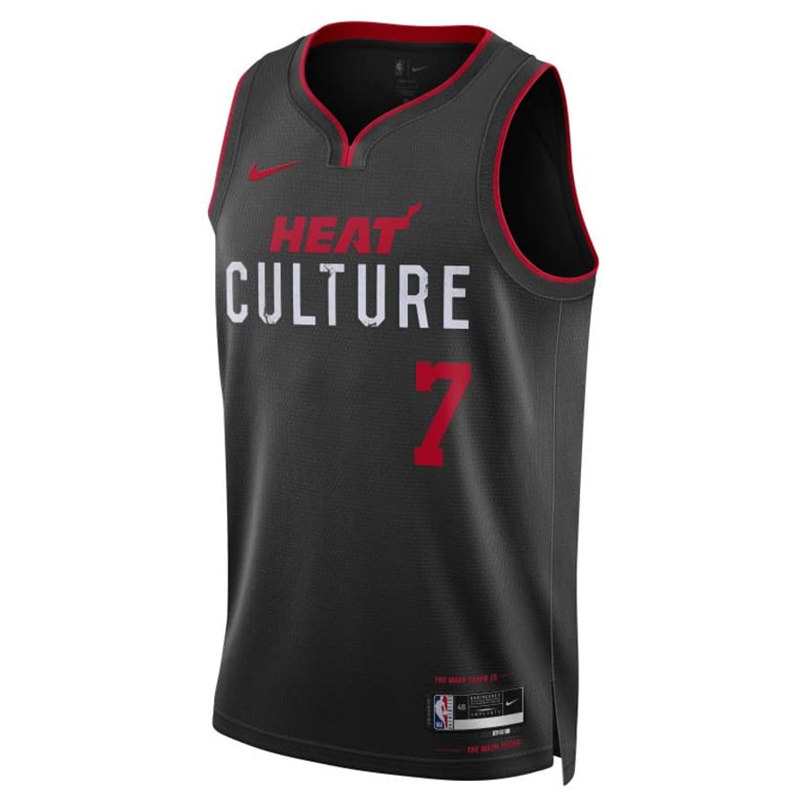 Miami Heat NBA City Edition Jersey 2023-2024 on a white background.