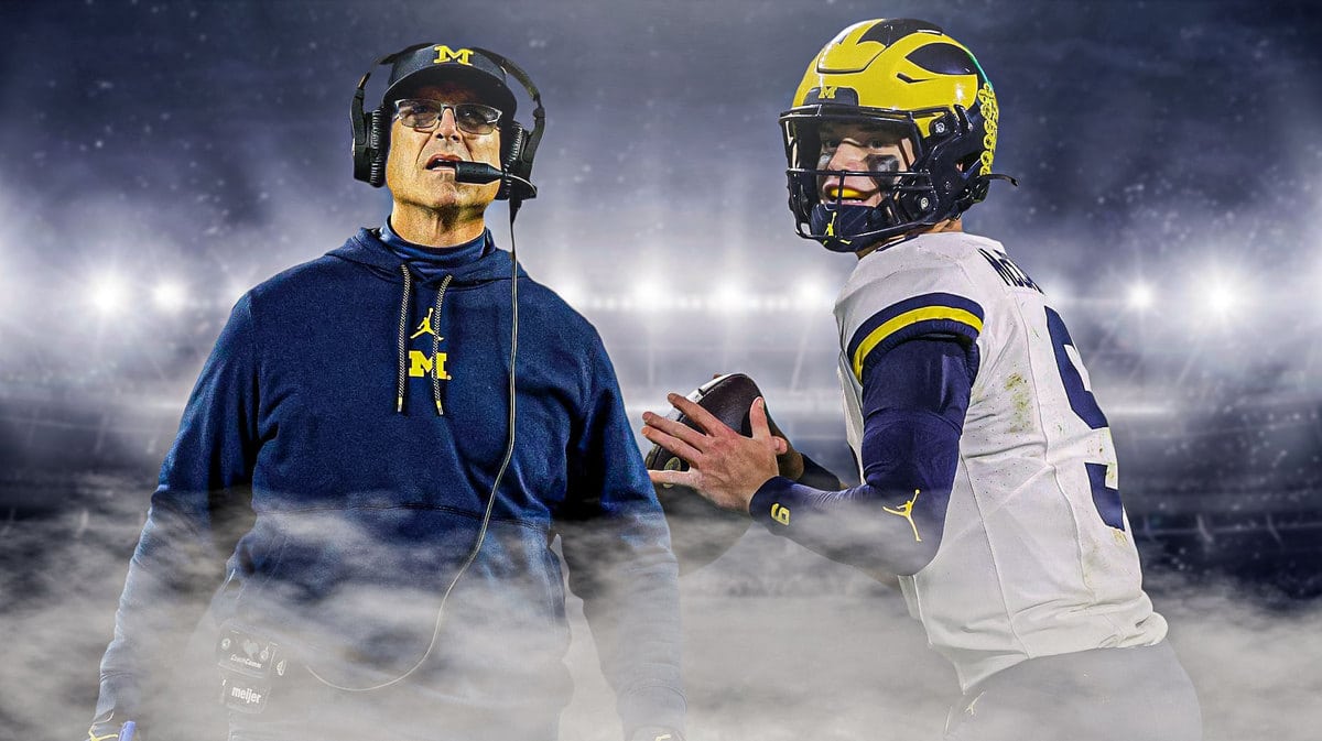 Jim Harbaugh and JJ McCarthy