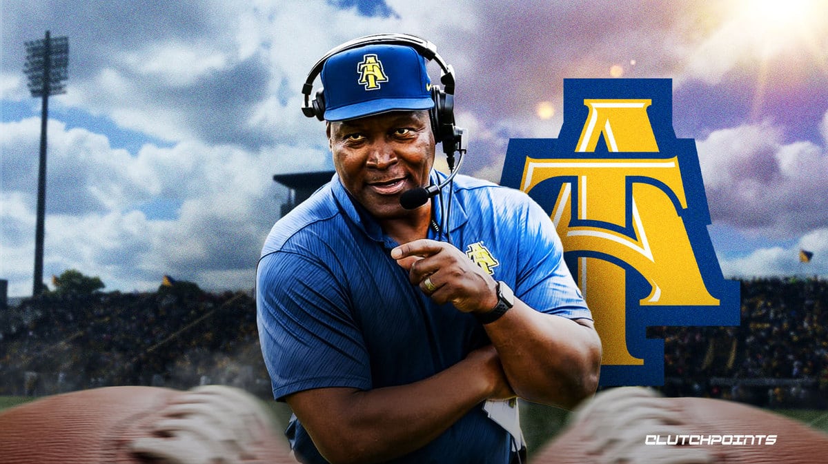 Vincent Brown reacts to North Carolina A&T's first win over Norfolk