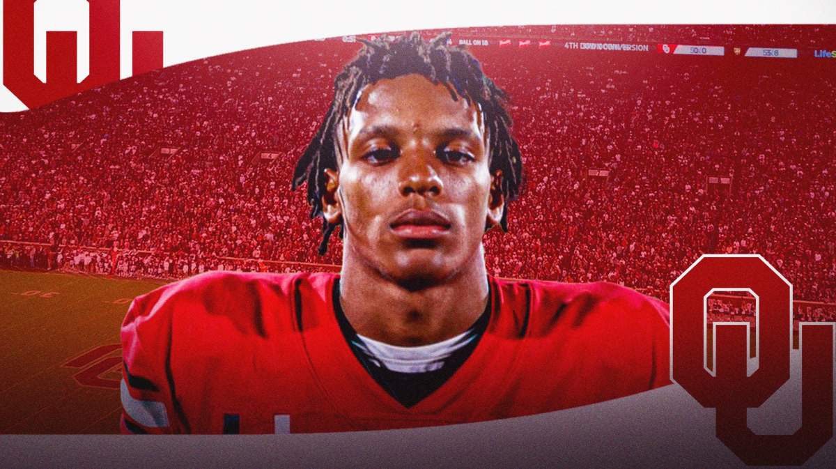Oklahoma football, Alabama, Sooners, Devon Jordan, Oklahoma football recruiting, Devon Jordan with Oklahoma football stadium in the background