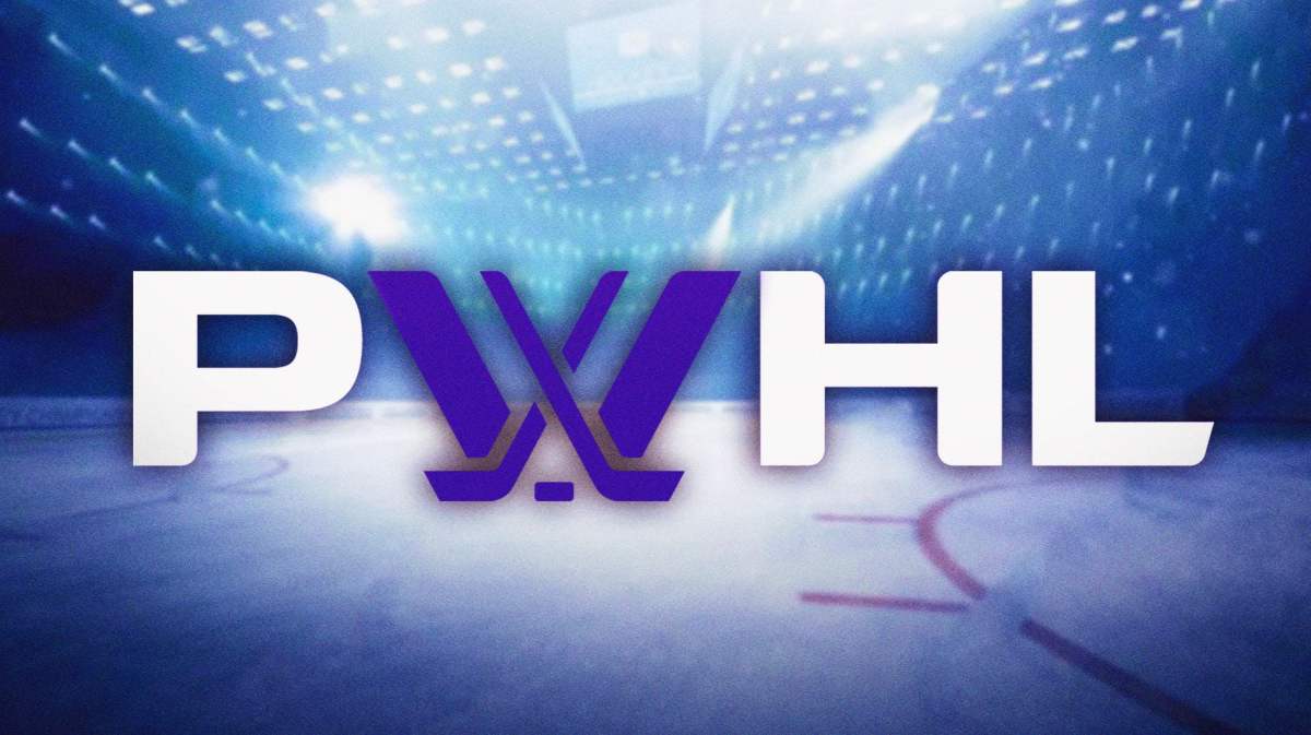 The new Professional Women's Hockey League photo, with emphasis on the purple W