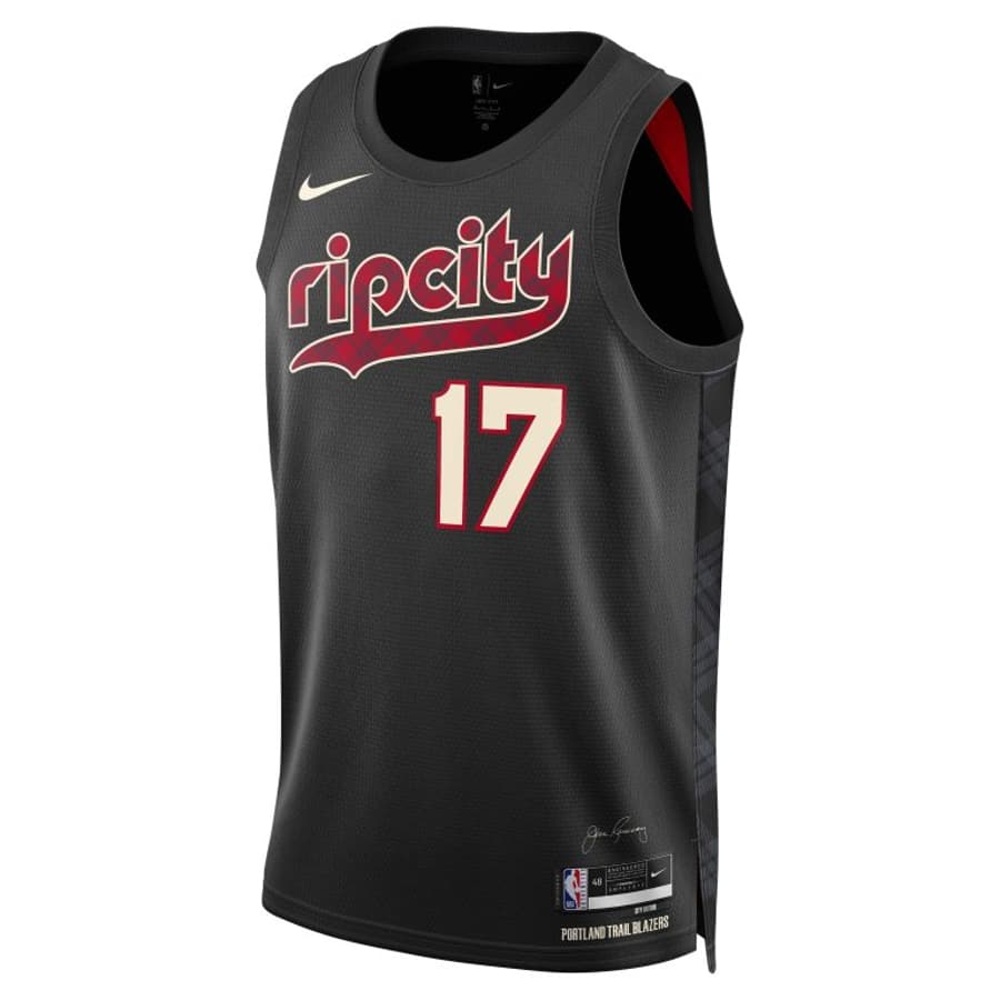 Portland Trailblazers NBA City Edition Jersey 2023-2024 on a white background.