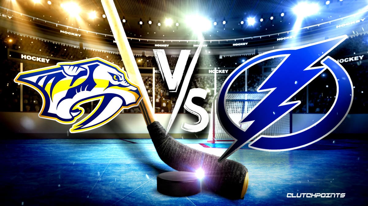 Tampa Bay Lightning vs Nashville Predators 2023-24 Opening Night Puck