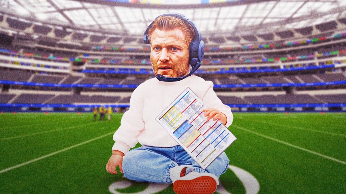 Sean McVay's head on a baby's body