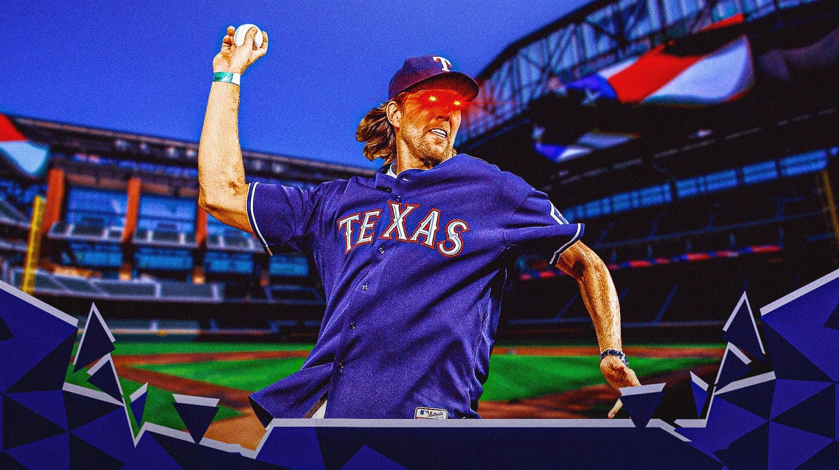 Dirk Nowitzki in Rangers uniform and with woke eyes