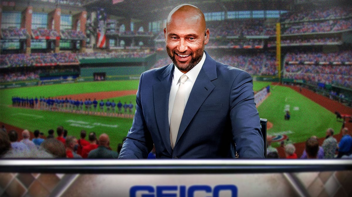 Derek Jeter fives his World Series predictions with Adolis Garcia the Rangers beating the Diamondbacks.