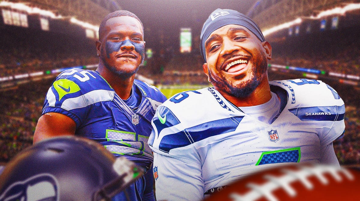 Quandre Diggs stands next to Frank Clark after the Seahawks signing helps them move up the NFC West, Cardinals