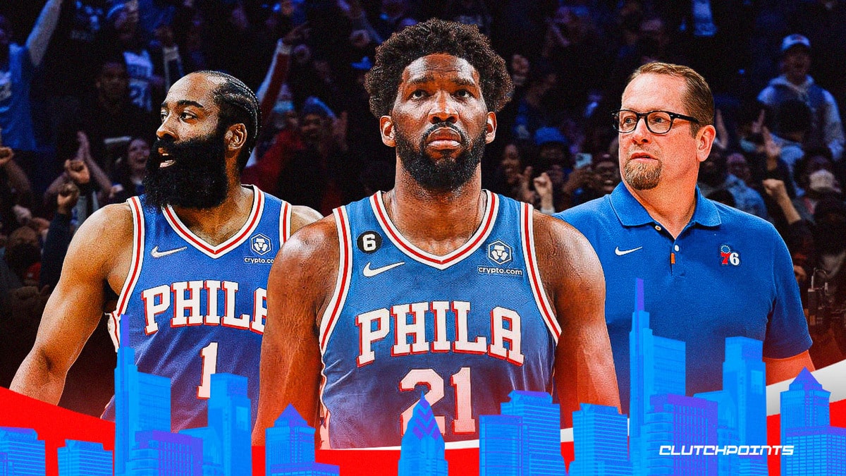 James Harden, Joel Embiid, Nick Nurse, Philadelphia 76ers