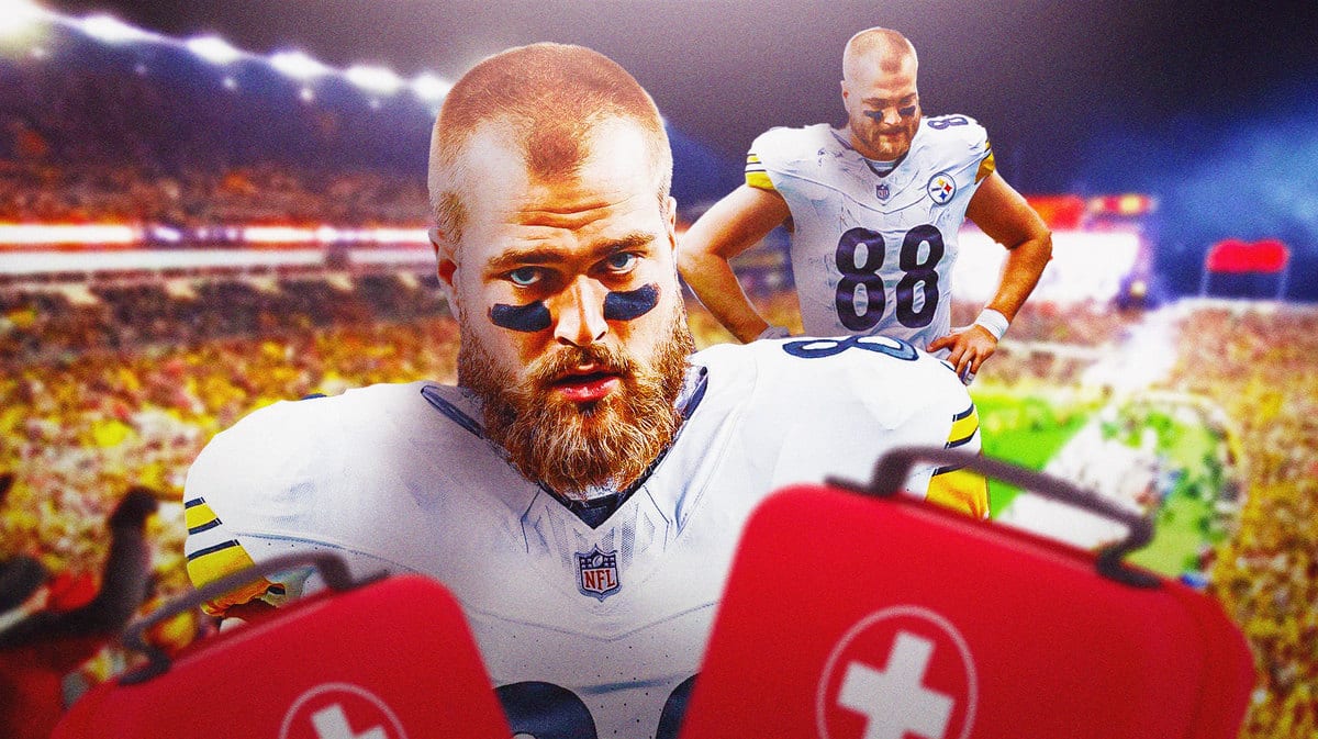 TE Pat Freiermuth, who got a surprising injury update ahead of the Steelers Week 7 matchup with the Rams
